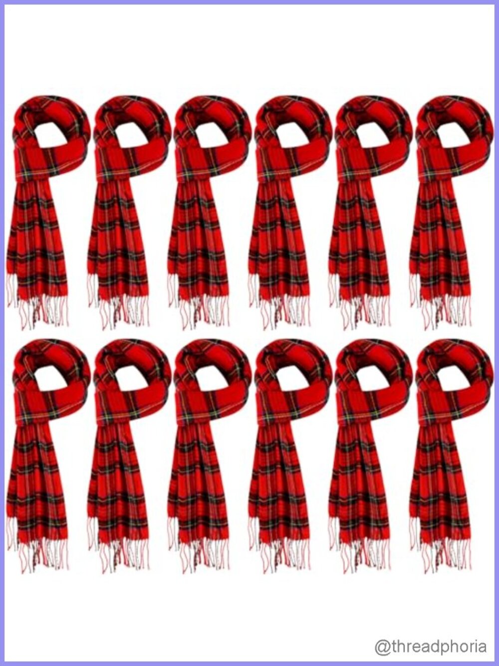 12 Pack Buffalo Plaid Scarf Women Winter Checked Warm Shawl Wrap